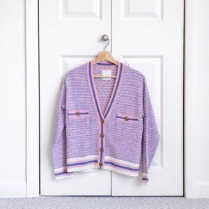 Sandro Pink Tweed Effect Cardigan - Brand New with Tags